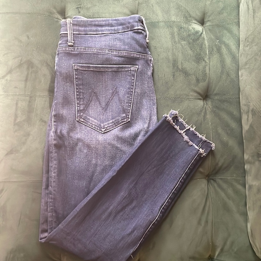 Mother Denim Straight Leg Cut Off Jeans